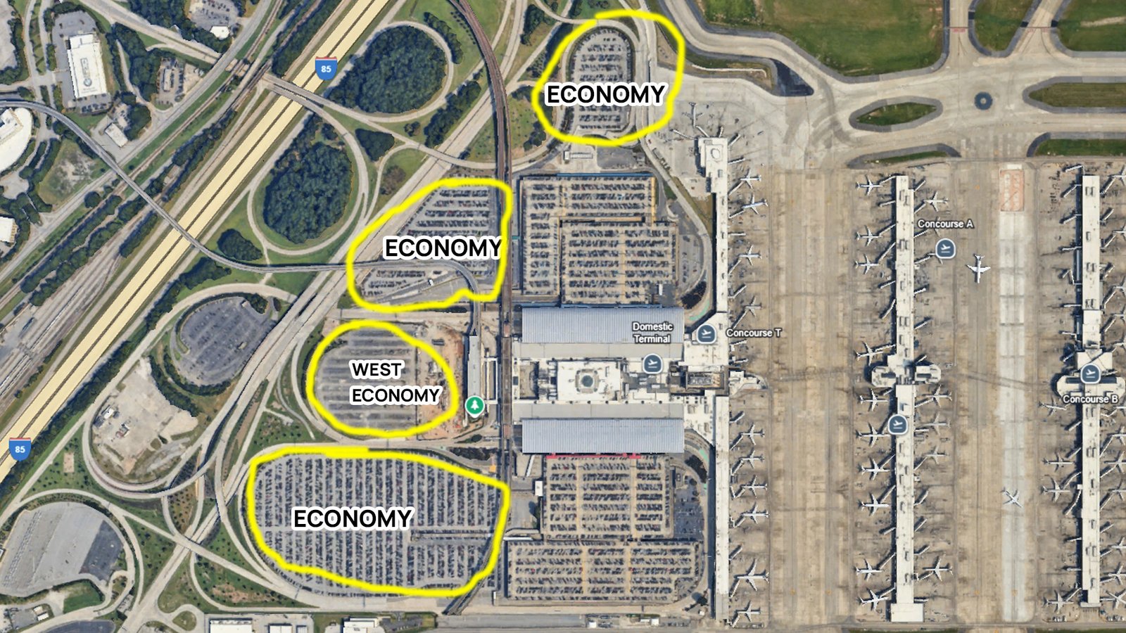  Economy Parking Domestic terminal Atlanta airport